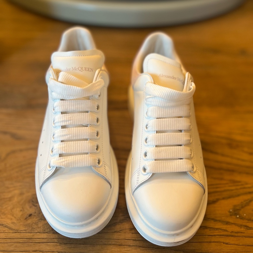 Alexander McQueen Classic White Lace-Up Sneakers
